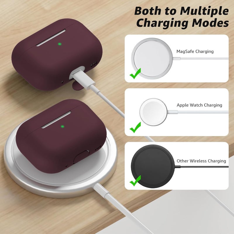 Tandoler Compatible with Airpods Pro 2 Case, Soft Silicone Skin Cover Protective Cases with Cleaner kit and Lanyard Compatible for AirPod Pro 2nd Generation, Front LED Visible - Coffee - Image 4